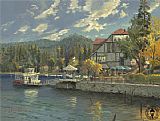 Thomas Kinkade lake arrowhead painting